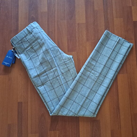 NEW 6 East Men's Grey Wool Cashmere Pants Sizes 32 and 40 - Picture 1 of 16